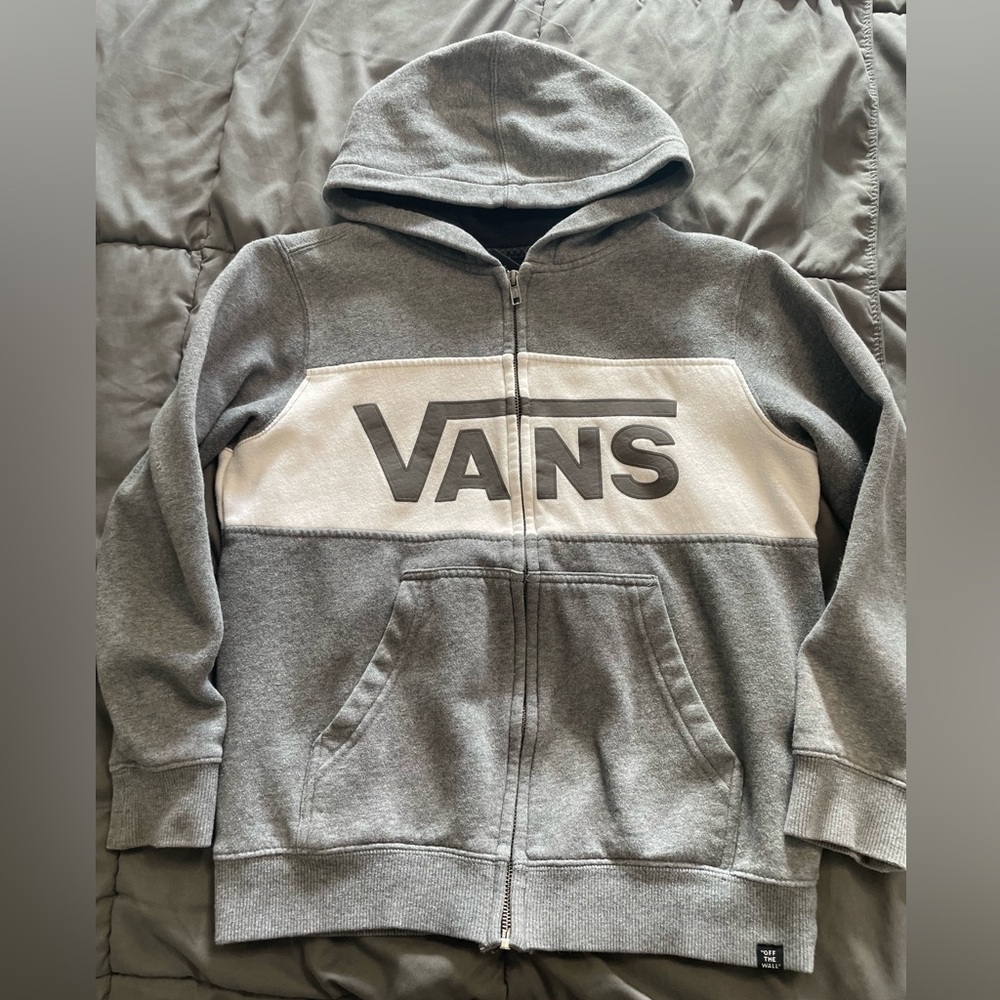 VANS Classic Full Zip Gray Hoodie Size Youth Small